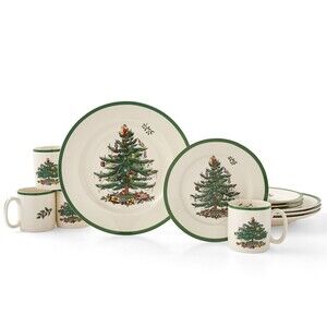 Spode Christmas Tree Dinnerware Set - 4 Place Settings